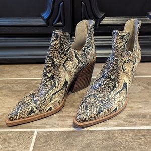 Vince Camuto Snakeskin Ankle Boots
